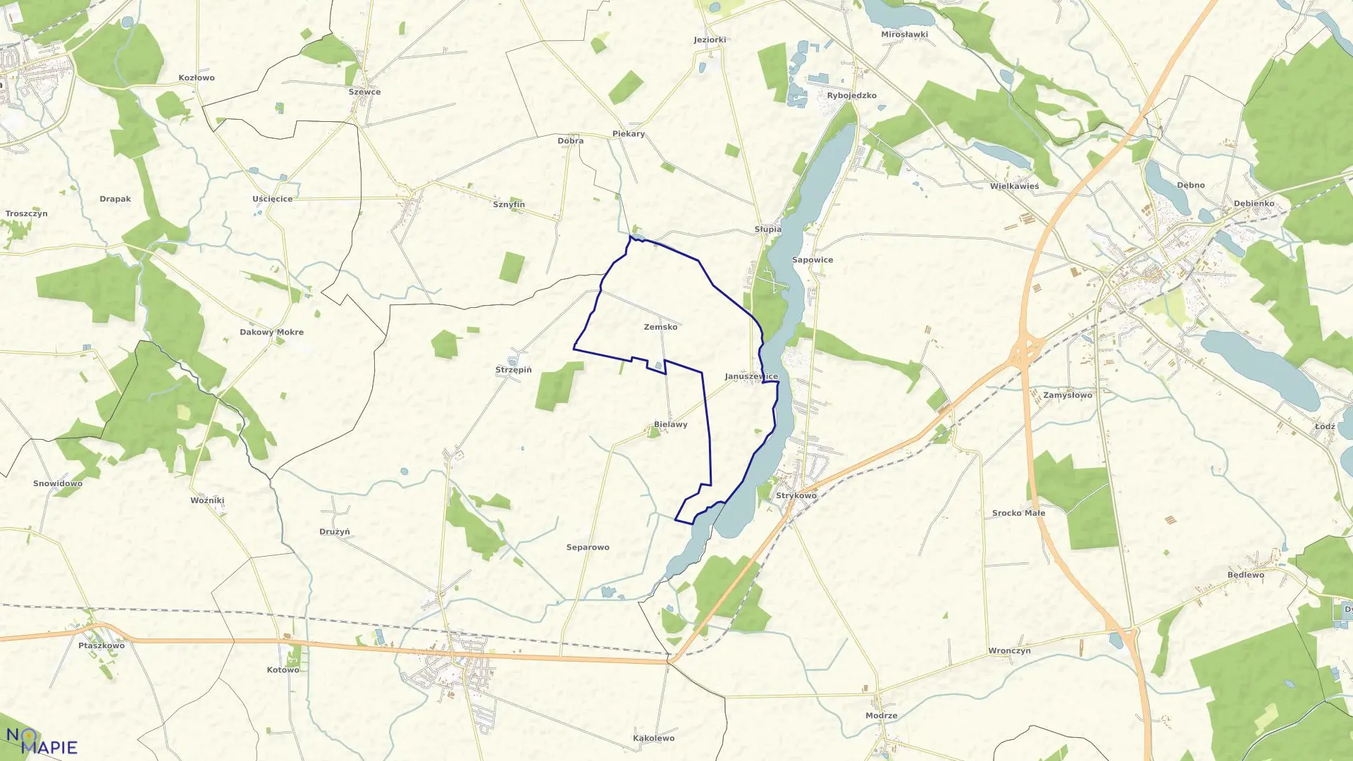 Mapa obrębu JANUSZEWICE w gminie Granowo
