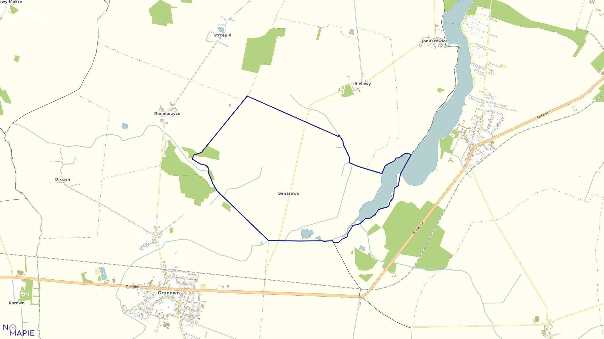 Mapa obrębu SEPAROWO w gminie Granowo